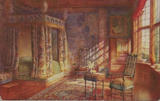 Lady Betty Germain's bedroom in the late 1800s | Painting by Charles Essenhigh-Corke (copyright-free)
