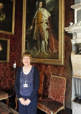Clare in the Knole Reynolds Room in front of her favourite, the 3rd Duke of Dorset