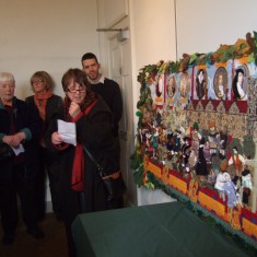 Textile designer Janet Crowther at the presentation of the completed work to Knole 