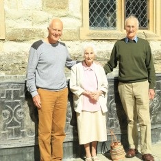 Kay Stratford, 100, flanked by her sons Paul (left) and Ian (right), on a visit to Knole in the summer of 2014