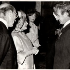 The Queen Mother presented the British Empire Medal to Cyril Haysom at Knole in 1980.