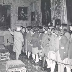 Late 20th century school visit to the Knole Ballroom