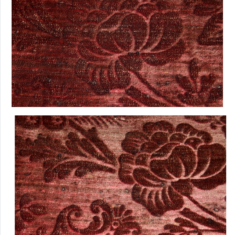 Rare 18th century stamped wool velvet, called caffoy