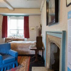 The bedroom in the Gatehouse Tower, a lived-in space in the 20th century Eddy Sackville-West's bedroom, with artefacts and interpretation from the 20th century.