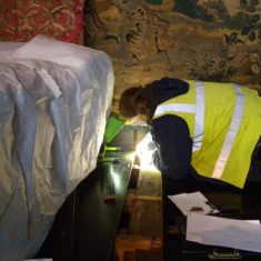2014-09-22_JamesWright_Spangled Bedroom find James Wright recording finds in Knole's Spangled Bedroom during Inspired by Knole Project