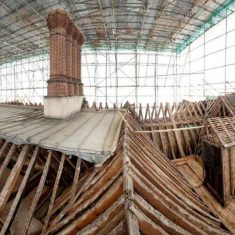 Knole's roofs during conservation work