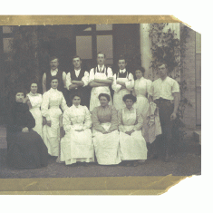 Knole kitchen staff in 1900, Kay's mother is second from left
