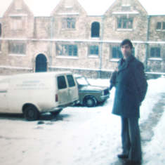 David_winter in Stable Court Winter snowfalls were heavy in the 1960s when David helped to clear snow with his fellow workers in Stable Court