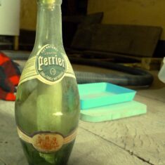 bottle The bottle with a message, found by volunteer Brenda Jarvis - under the floorboards at Knole