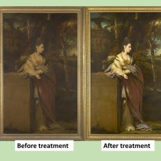 Reynolds's painting before (L) and after (R) treatment | NT Images/Colin White