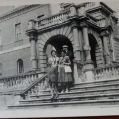 Maurice with his family outside Clandon in 1959
