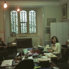 Knole Estate Office - Mrs Buckley, Mr Mason & Mrs Arding - October 1976 Knole Estate office in the 1970s, Mrs Patricia Arding, Kate's mother, seated on the right