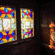 Stained Glass reflecting sunlight into Knole's Prayer Closet