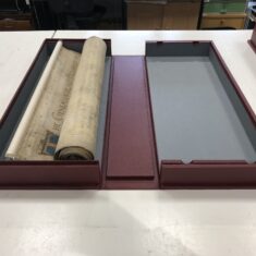 Bespoke 'Solander' box for both display and storage of Knole's pedigree rolls